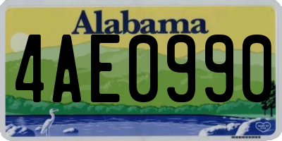 AL license plate 4AE0990