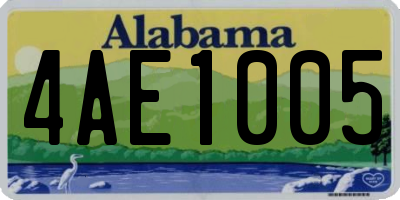 AL license plate 4AE1005