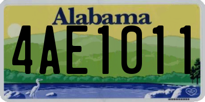 AL license plate 4AE1011