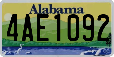 AL license plate 4AE1092