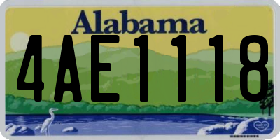AL license plate 4AE1118