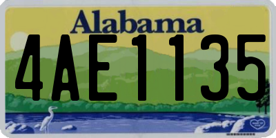 AL license plate 4AE1135