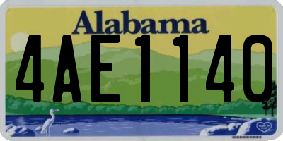 AL license plate 4AE1140