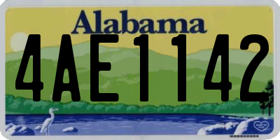 AL license plate 4AE1142