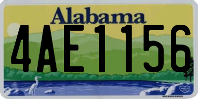 AL license plate 4AE1156