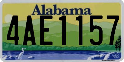 AL license plate 4AE1157