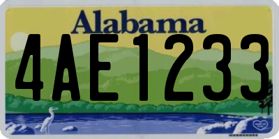 AL license plate 4AE1233