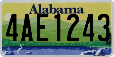 AL license plate 4AE1243