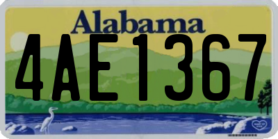 AL license plate 4AE1367