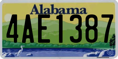 AL license plate 4AE1387