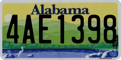 AL license plate 4AE1398