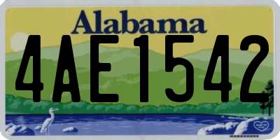 AL license plate 4AE1542