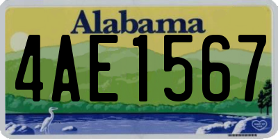 AL license plate 4AE1567