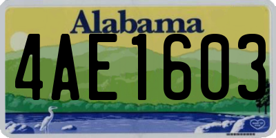 AL license plate 4AE1603