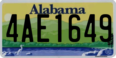 AL license plate 4AE1649