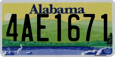 AL license plate 4AE1671