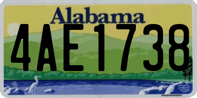 AL license plate 4AE1738