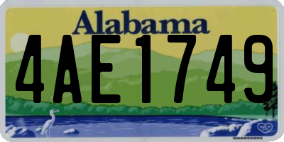 AL license plate 4AE1749