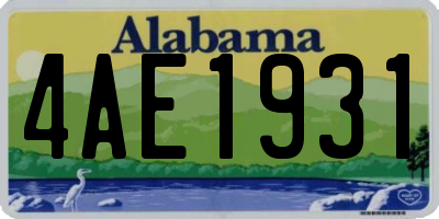 AL license plate 4AE1931