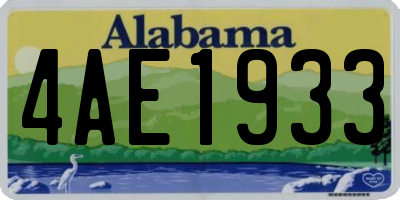 AL license plate 4AE1933