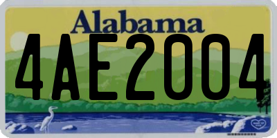 AL license plate 4AE2004