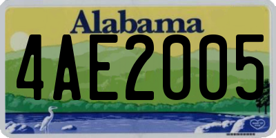AL license plate 4AE2005