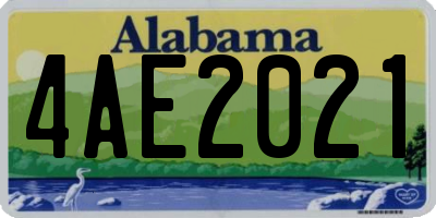AL license plate 4AE2021