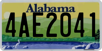 AL license plate 4AE2041