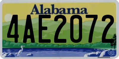 AL license plate 4AE2072