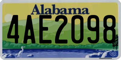 AL license plate 4AE2098