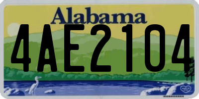 AL license plate 4AE2104