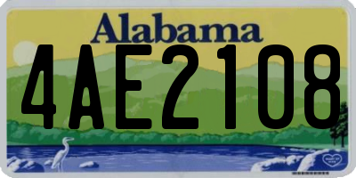 AL license plate 4AE2108