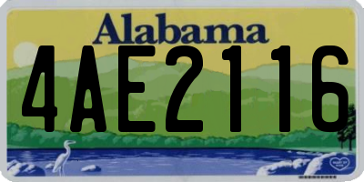 AL license plate 4AE2116
