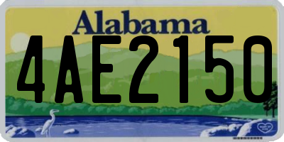 AL license plate 4AE2150