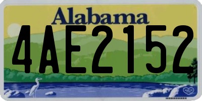 AL license plate 4AE2152