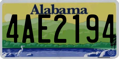 AL license plate 4AE2194