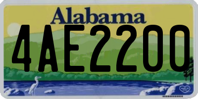 AL license plate 4AE2200