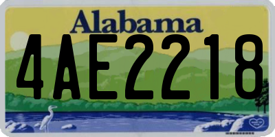 AL license plate 4AE2218