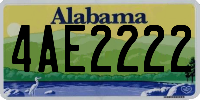 AL license plate 4AE2222