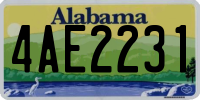 AL license plate 4AE2231