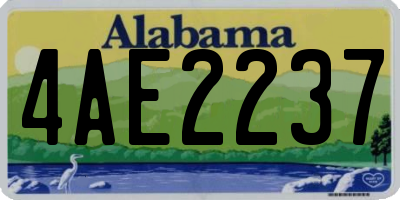 AL license plate 4AE2237