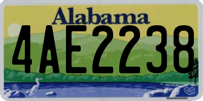 AL license plate 4AE2238