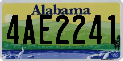 AL license plate 4AE2241