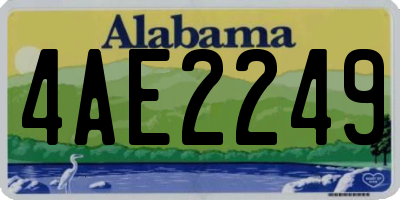 AL license plate 4AE2249