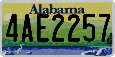 AL license plate 4AE2257