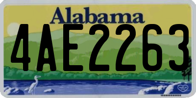 AL license plate 4AE2263