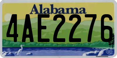 AL license plate 4AE2276