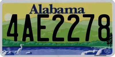 AL license plate 4AE2278