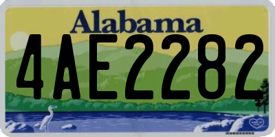 AL license plate 4AE2282