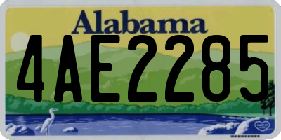 AL license plate 4AE2285
